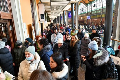 Wroclaw refugees from Ukraine at the Main Railway Station in Wroclaw,