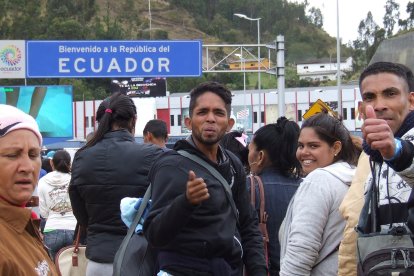 Inmigrantes venezolanos en la frontera