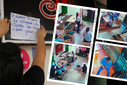 La propietaria del local asaltado dejó este mensaje para los delincuente. Una comensal cantaba cuando llegaron los pillos. El delincuente los apuntó con un arma.