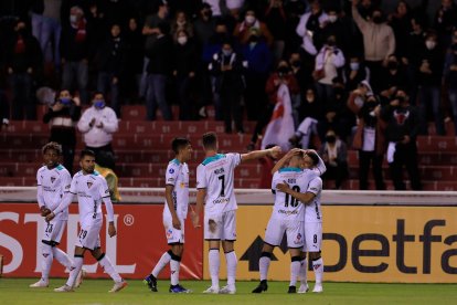Todo el festejo de Liga de Quito en su paso a fase de grupos de Copa Sudamericana.
