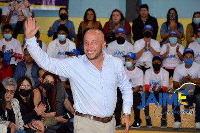 La víctima, Jaime Cabezas, durante un acto político.