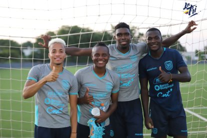 Toda la alegría de Ecuador antes de su partido contra Paraguay.