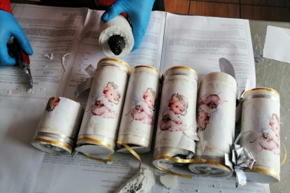 El cargamento de velas con droga tenía como destino Estados Unidos.