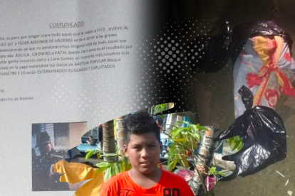 En estas fundas fueron encontrados los restos de Josué Remache Mora, de 21 años.