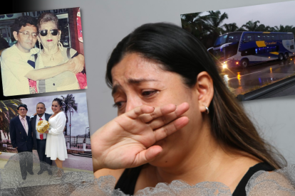 Elizabeth 
Castañeda 
sostiene el portarretrato donde aparece junto a 
sus padres y 
hermanos. En esta foto Marco Castañeda junto a la su madre, la cantante Maruja Mendoza.