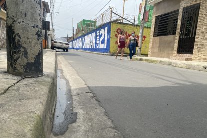 El agua contaminada se mantiene en los bordillos por varios días, según los vecinos.
