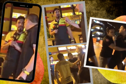 El vicepresidente de Barcelona, Aquiles Álvarez, tuvo un problema con un periodista deportivo en las inmediaciones del estadio Monumental.