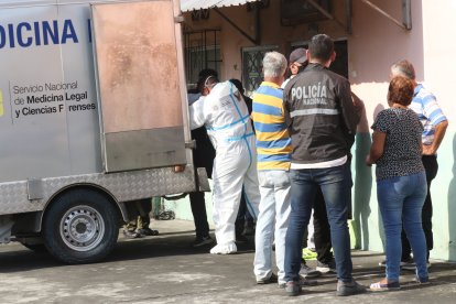 Los cuerpos fueron recogidos por agentes policiales, la tarde de este domingo.