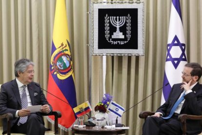 El presidente de Israel, Isaac Herzog, y el de Ecuador, Guillermo Lasso, en foto reciente