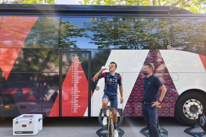 Richard Carapaz volvió a dar muestras de su gran nivel. Estuvo fuerte en el ascenso y al final dio pelea a los velocistas.