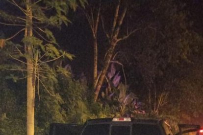 El auto en el que murieron dos hombres que iban maniatados