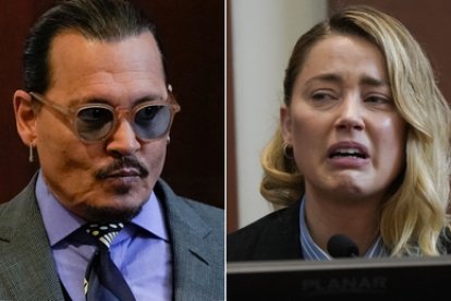 Johnny Depp y Amber Heard durante el juicio.