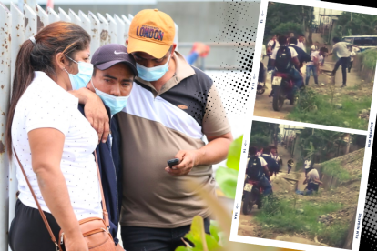 El padre del adolescente fallecido (gorra azul) llegó junto a otros familiares a la morgue.