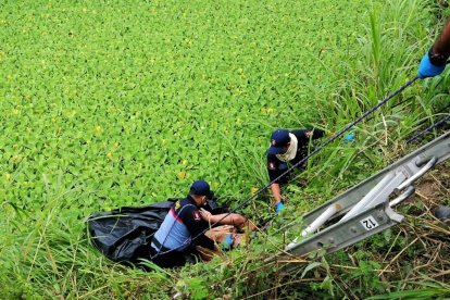 El cuerpo estaba en una zanja a unos dos metros de distancia de la carretera.