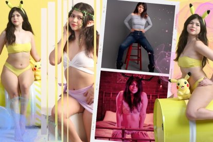 Camila Navia muestra candidez al misto tiempo que sensualidad. El erocosplay le viene muy bien a ella.