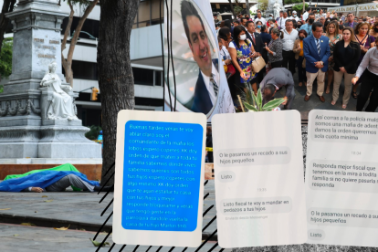 Diez horas después del crimen del fiscal Édgar Escobar Zambrano se realizó un plantón en el lugar donde fue asesinado. Expresaron su indignación por el hecho. autores de esta advertencia se identifican como miembros de Los Lobos. Fiscales