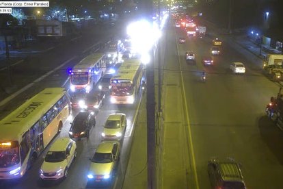 El congestionamiento se extendió por más de media hora, en el sentido sur - norte de la vía Perimetral.