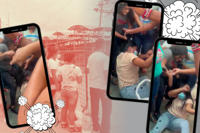 La pelea ocurrió afuera la cárcel de Guayaquil. La afectada recibió golpes en la cabeza y en el rostro.