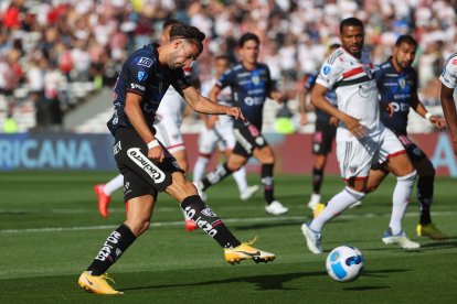 Lautaro Díaz fue autor del primer gol de Independiente del Valle, que venció 2-0 a Sao Paulo, en la final de la Copa Sudamericana.