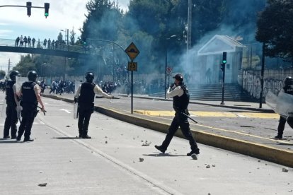 Durante las protestas se registraron enfrentamientos de estudiantes con la Policía.