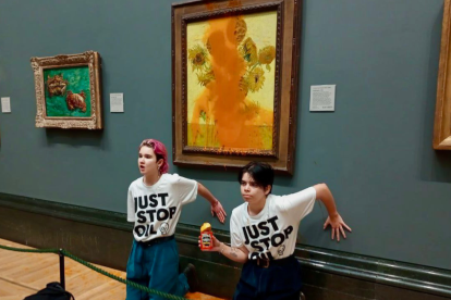 Foto del atentado al museo la National Gallery de Londres.