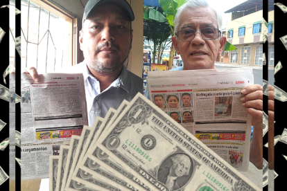 Álvaro García, de Balzar, y Manuel Andrade Hernández, de Guayaquil, dos de los ganadores de 50 dólares de la promoción Despegadita Mundialista de EXTRA.