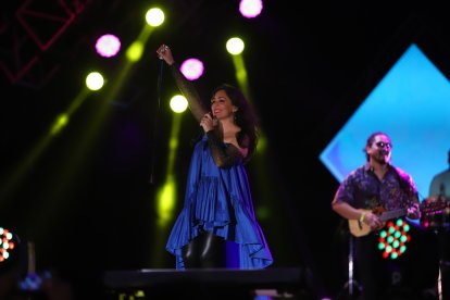 La artista durante su presentación en el Festival Heat Guayaquil 2022.