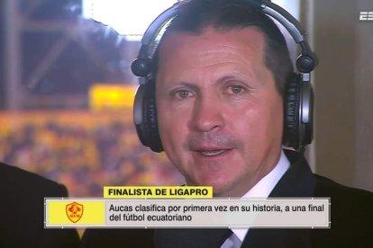 El exjugador de Aucas Gustavo Figueroa, quien ahora es comentarista deportivo, se mostró emocionado por el logro del elenco Oriental.
