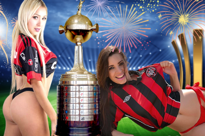 Las guapas hinchas de Flamengo y Paranaense en Guayaquil esperando llevarse la Copa Libertadores.