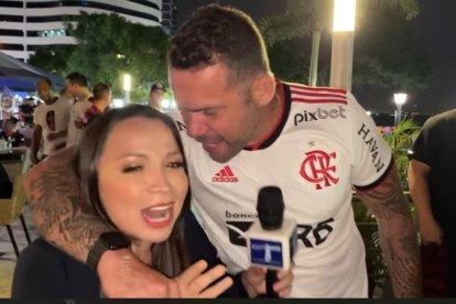 Pilar Vera fue acosada por un hincha brasileño en Puerto santa Ana