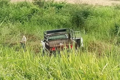 Tras los disparos la camioneta quedó sin control y fue a parar a la cuneta.