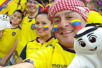 Boris Cano está en Doha disfrutando del Mundial junto a su familia. Él es mantense, pero vive en los Estados Unidos. Se quedará durante toda la competencia.