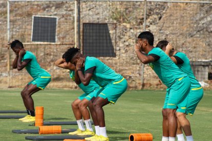 El plantel de Barcelona realiza la pretemporada en la cancha alterna del Monumental.