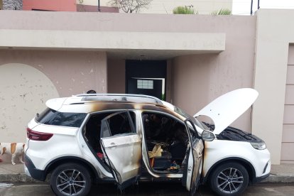 El estado en que quedó el automotor de la funcionaria.