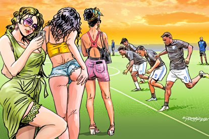 Las cazajugadores aparecen en entrenamientos, partidos de fútbol y hasta en las concentraciones.