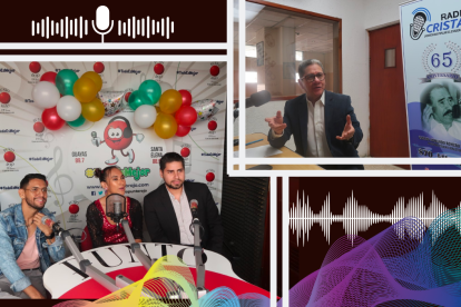 El equipo de la raadio Punto Rojo y de Radio Cristal.