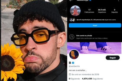 Esta es la sorpresiva despedida que puso Bad Bunny en su cuenta de Twitter.