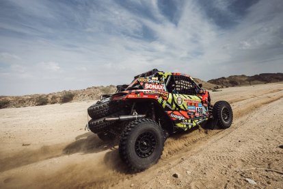 Sebastián Guayasamín cerró la novena etapa del rally Dakar entre los diez mejores