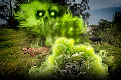 Los perros deambulan por los terrenos donde hallaron los restos óseos.