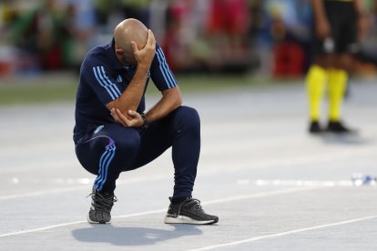 El entrenador de Argentina sub-20, Javier Mascherano, se lamentó tras la eliminación ante Colombia.