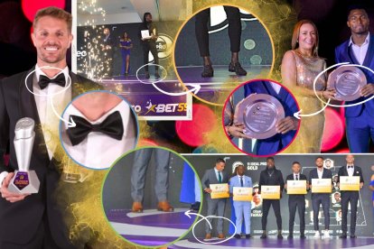 Los jugadores de LigaPro se colocaron lo más pintero que tenían para ir bien presentados a la premiación.