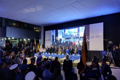 Fernando Muñoz, presidente del Tribunal Contencioso Electoral, abrió el acto con un discurso en el que enumeró las dignidades que se elegirán en los comicios de este 5 de febrero.