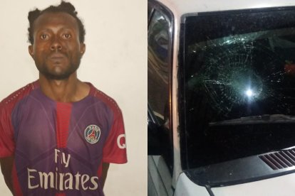 El hombre fue detenido en la avenida de las Américas luego de haber golpeado el parabrisas del automotor.