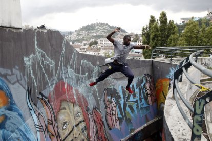 El Centro Histórico es el escenario ideal para este deportista.