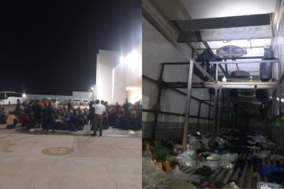 Los migrantes portaban brazaletes de colores como medio de identificación y estaban escondido en un doble piso.