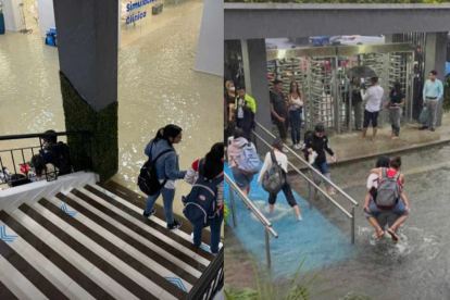 Los alumnos de la Ecotec se quedaron sin recibir clases por la lluvia.
