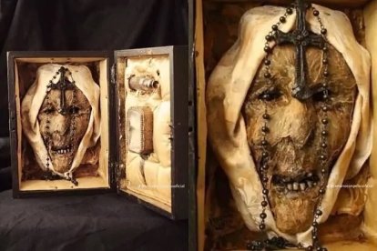 Así luce la cabeza momificada de la monja alemana María Rosenthal, en el siglo XVIII.