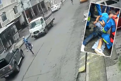 Momentos previos a que el presunto ladrón fuese atropellado.