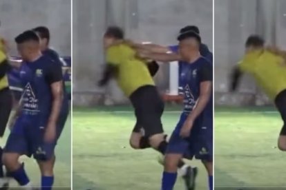 El exárbitro Byron Moreno fue agredido, durante un torneo amateur disputado en Guayaquil.