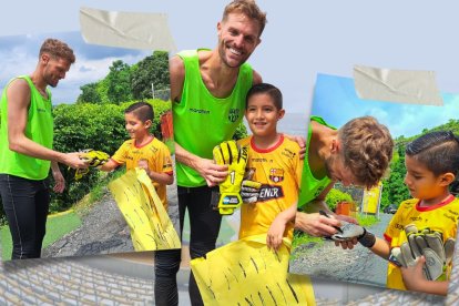 Javier Burrai y el pequeño Damián Sellán... el sueño se hizo realidad.